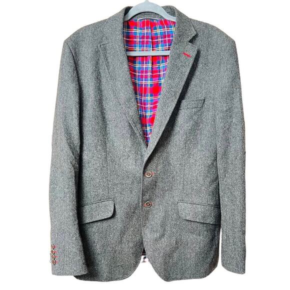 El Ganso Men’s Sport Coat Blazer Sz L 52 EU Merino Lambswool Woven in England